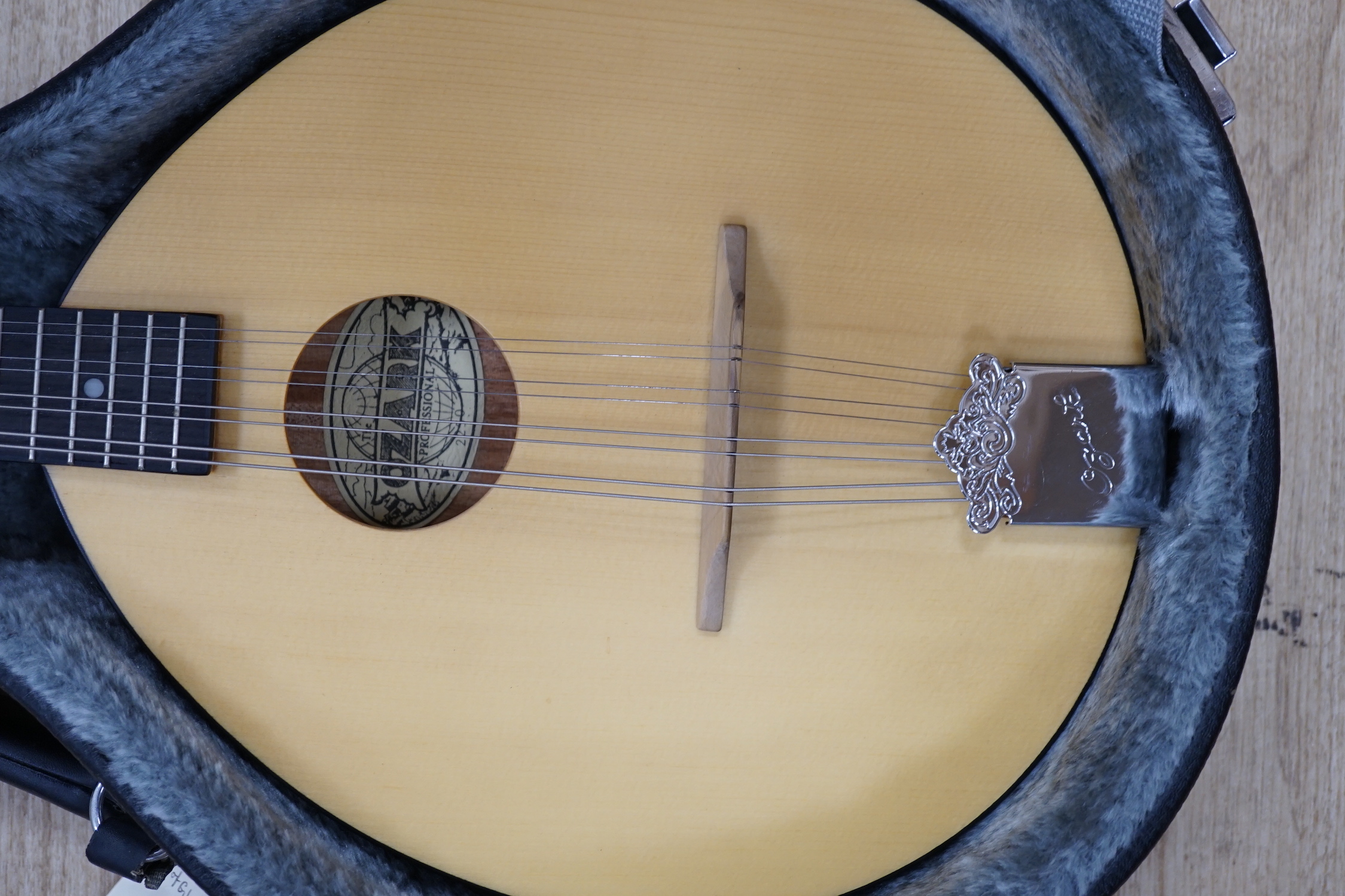 A cased 'Army and Navy' model Ozark mandolin, body length 29cm, in a good hard case